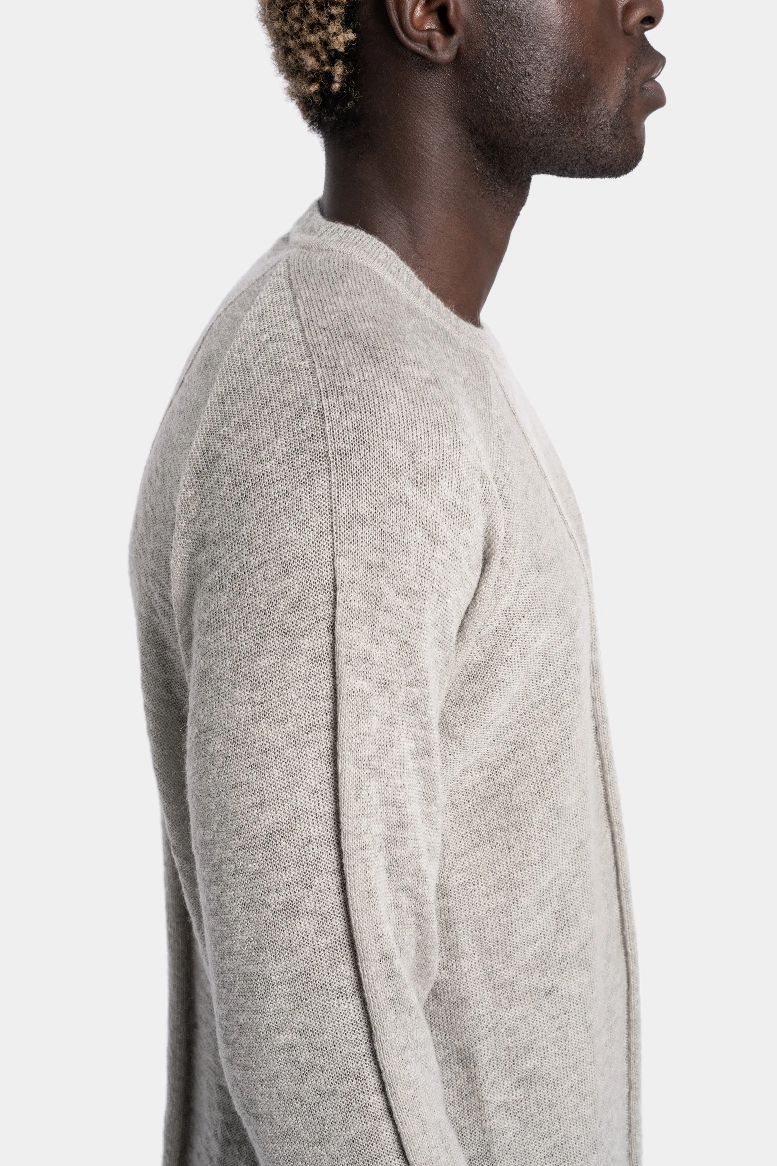 Crewneck knit sweater, Plaster