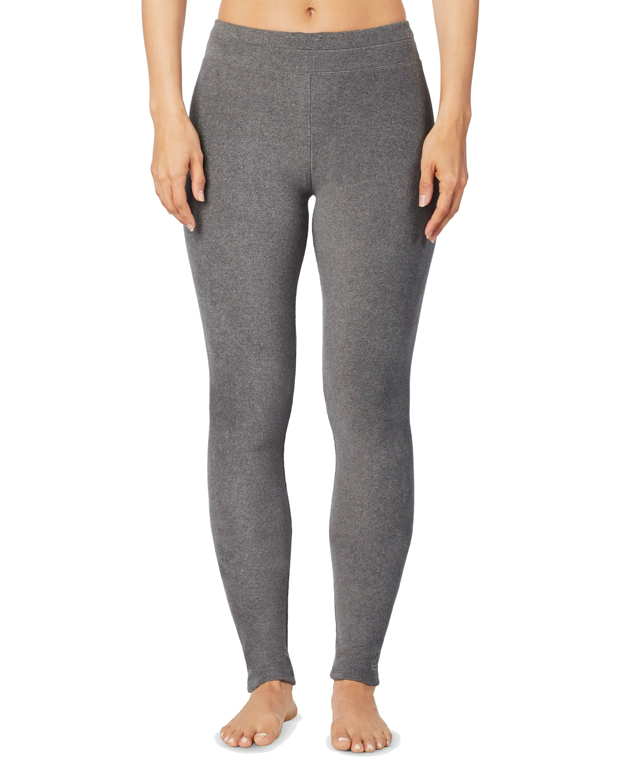 Cuddl Duds Women's Stretch Extra-Soft Warm Fleece Leggings, Grey, M