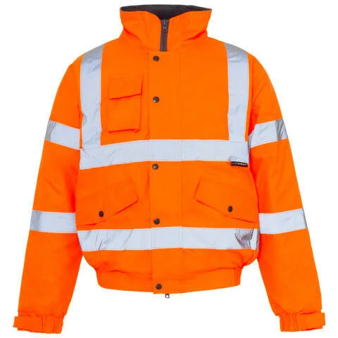 Custom Print Mens Hi Vis Viz Bomber Jacket | Waterproof | Work Wear | 2 Tone