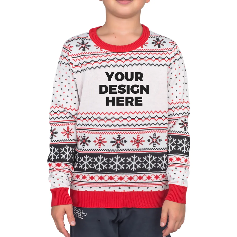 Custom Youth Poly-Knit Logo Christmas Sweater