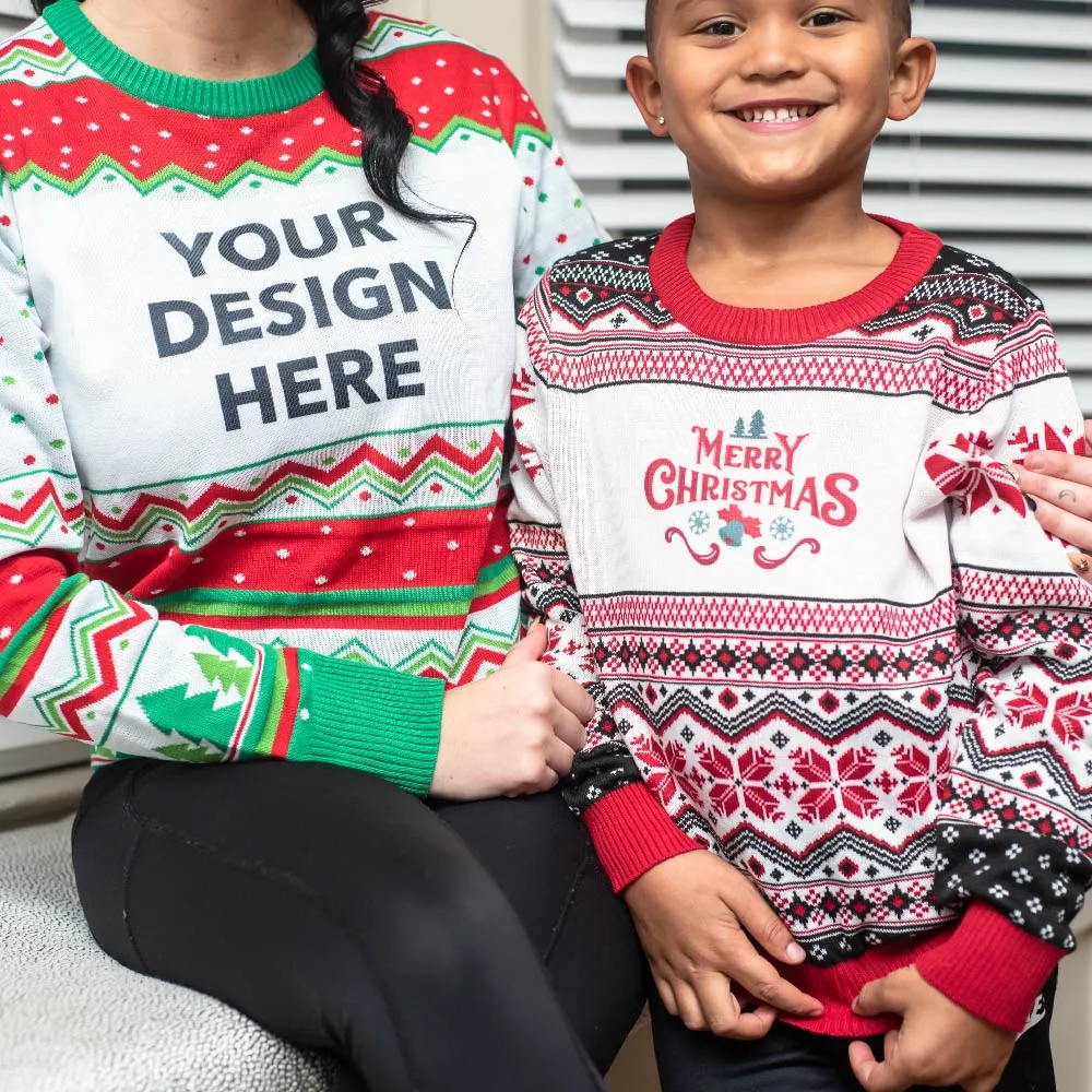 Custom Youth Poly-Knit Logo Christmas Sweater