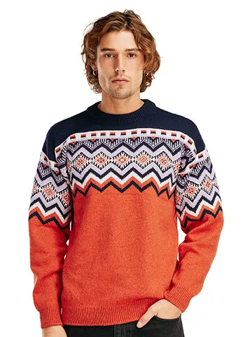 Mens Dale of Norway Randaberg Sweater - Vibrant Orange Knitwear