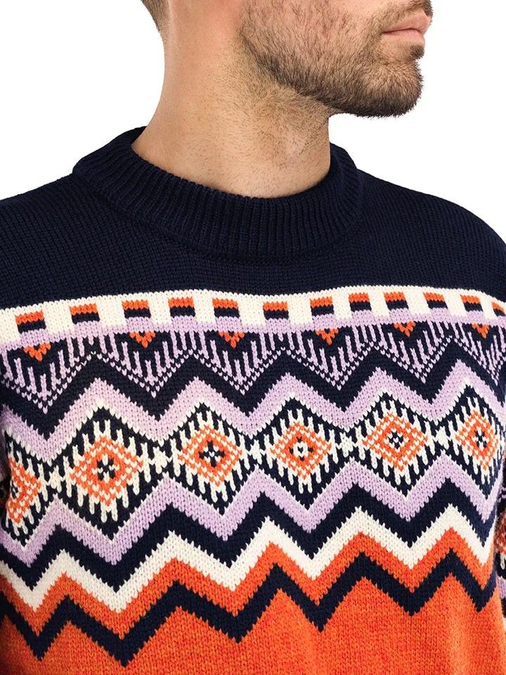 Mens Dale of Norway Randaberg Sweater - Vibrant Orange Knitwear