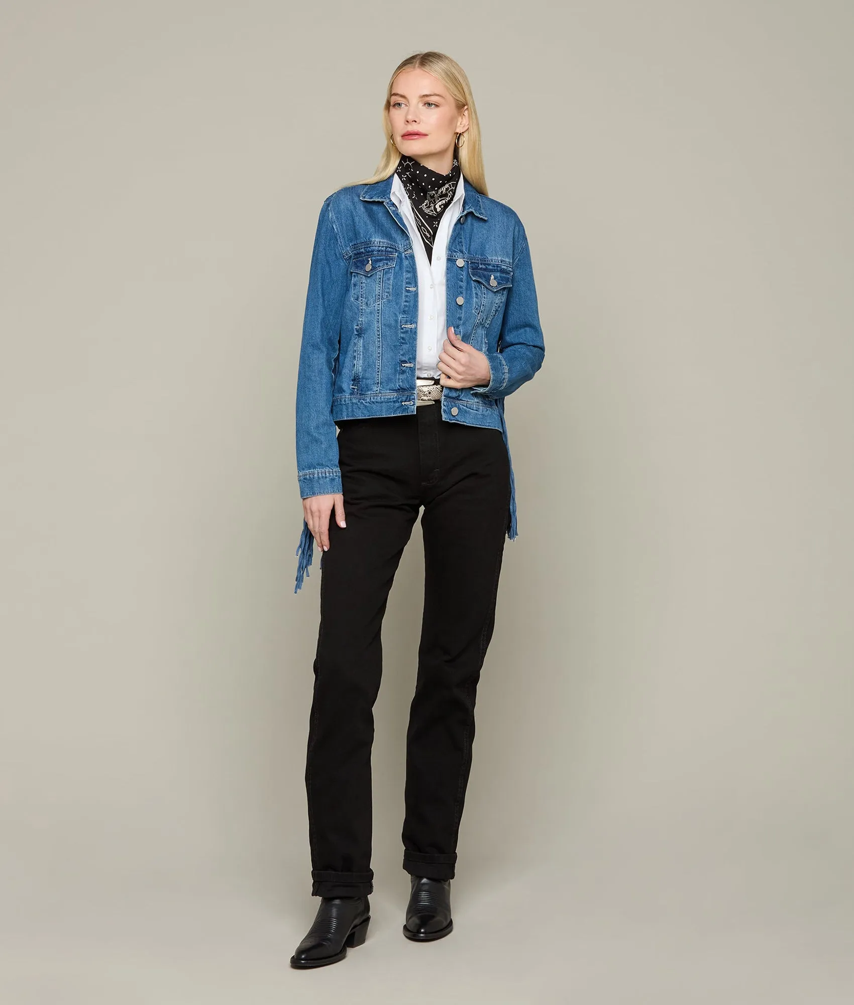 Denim Fringe Jacket :: Denim