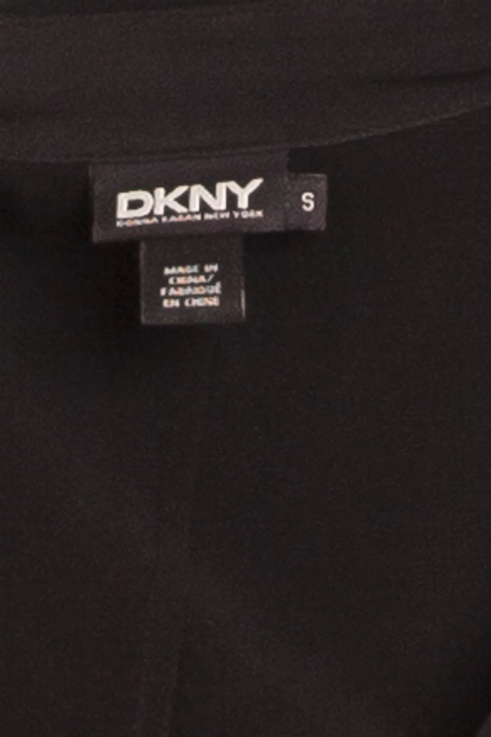 DKNY - Black Coat Button Up Sheer Sleeves - S