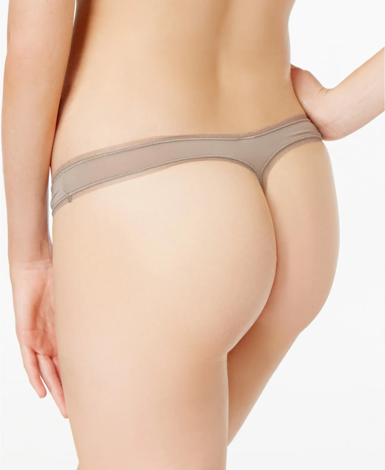 DKNY Women's Low Rise Thong ( Sandalwood, S)