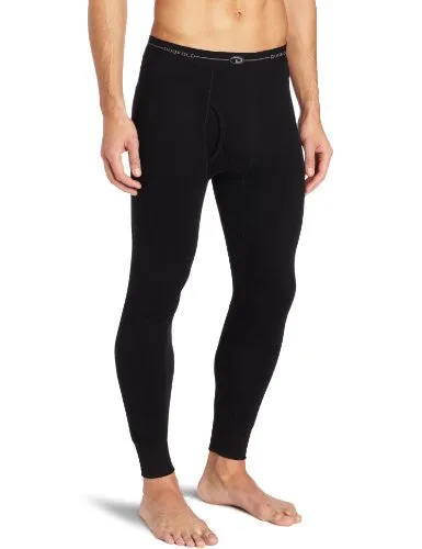 DUOFOLD MEN'S MID WEIGHT WICKING THERMAL PANT, BLACK, LARGE