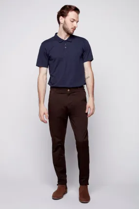 ELTON -  Slim Fit Chinos (Convertible Joggers) - Brown