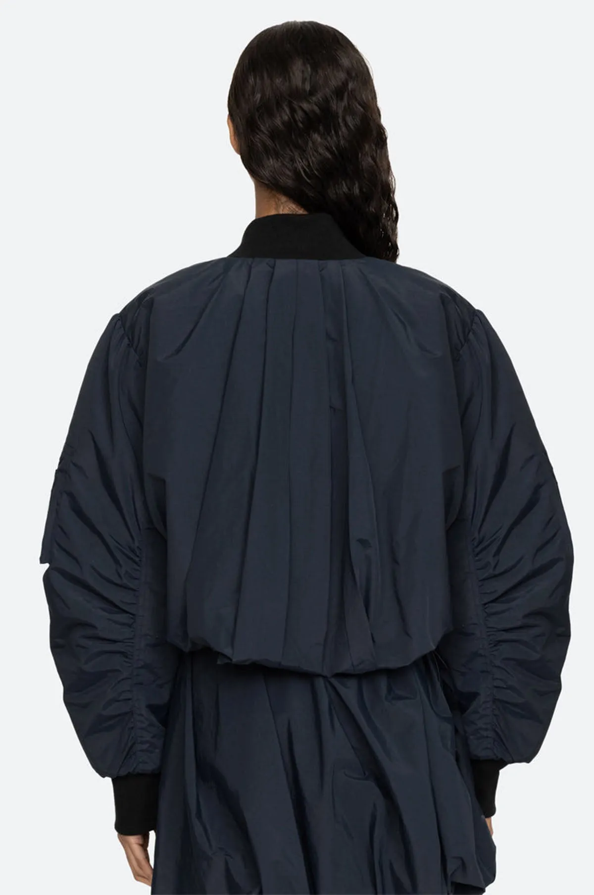 Evelyn Windbreaker Bomber Jacket Navy