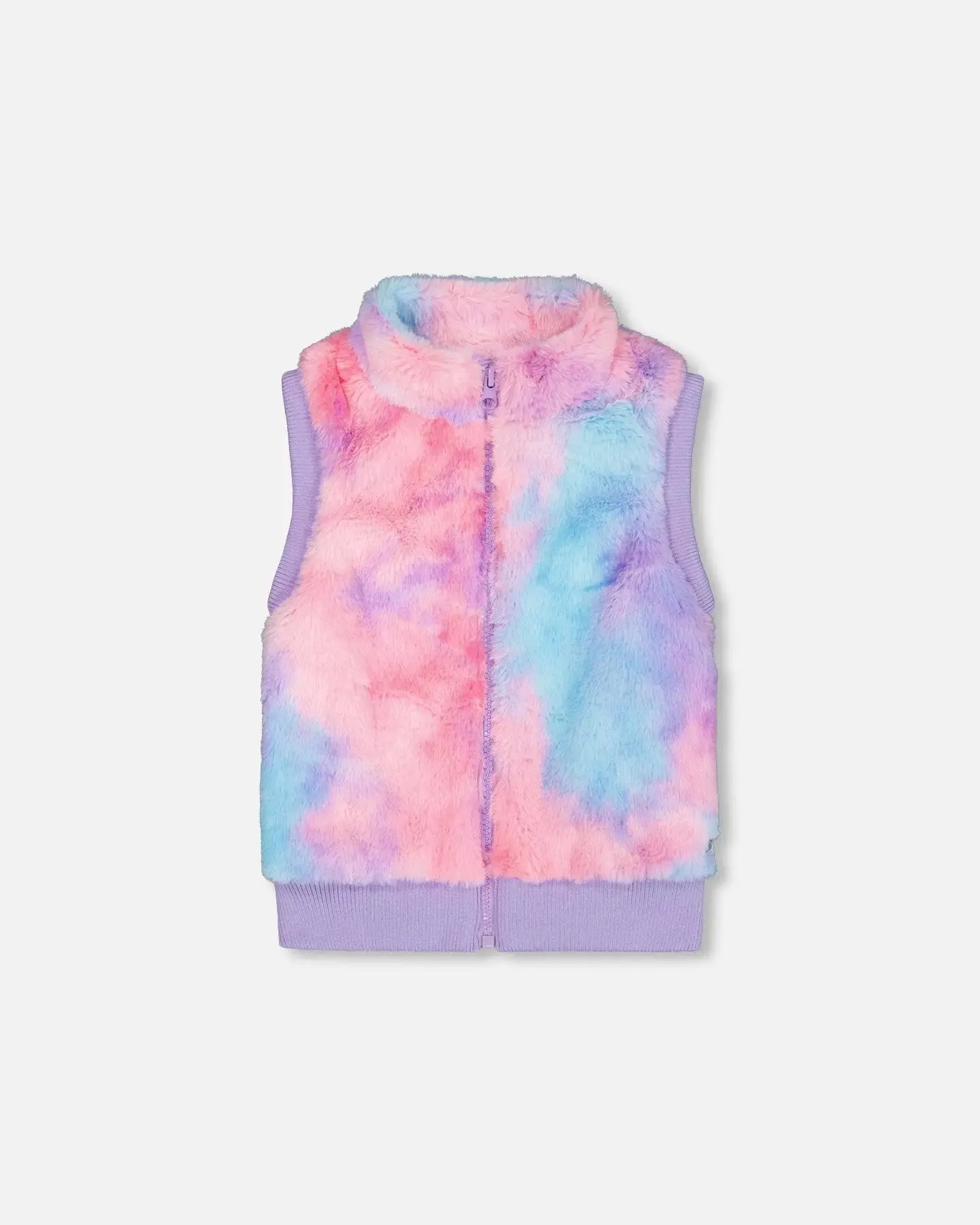 Faux Fur Sleeveless Vest Multicolor