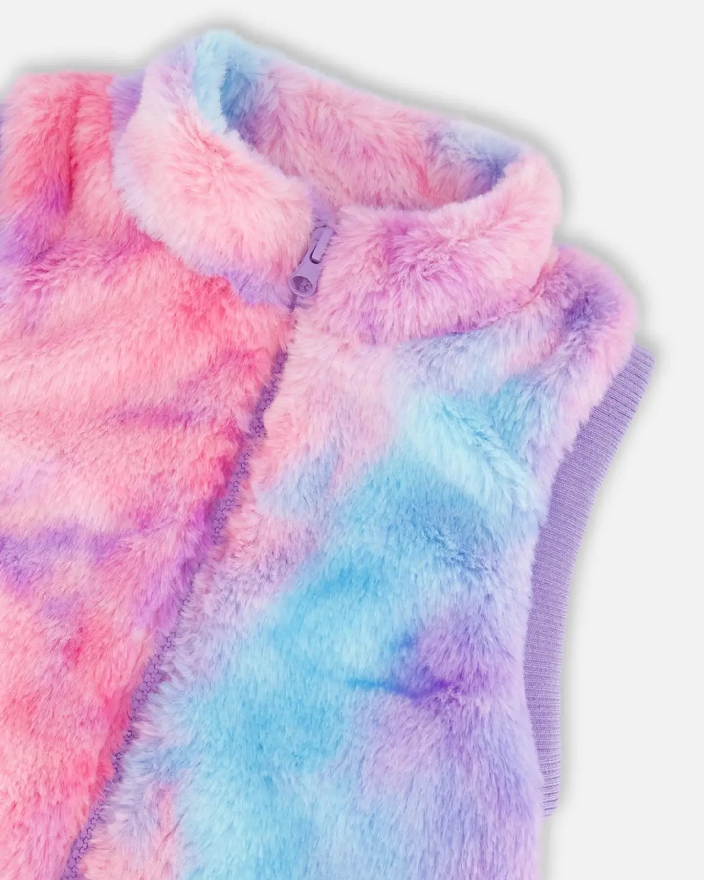 Faux Fur Sleeveless Vest Multicolor