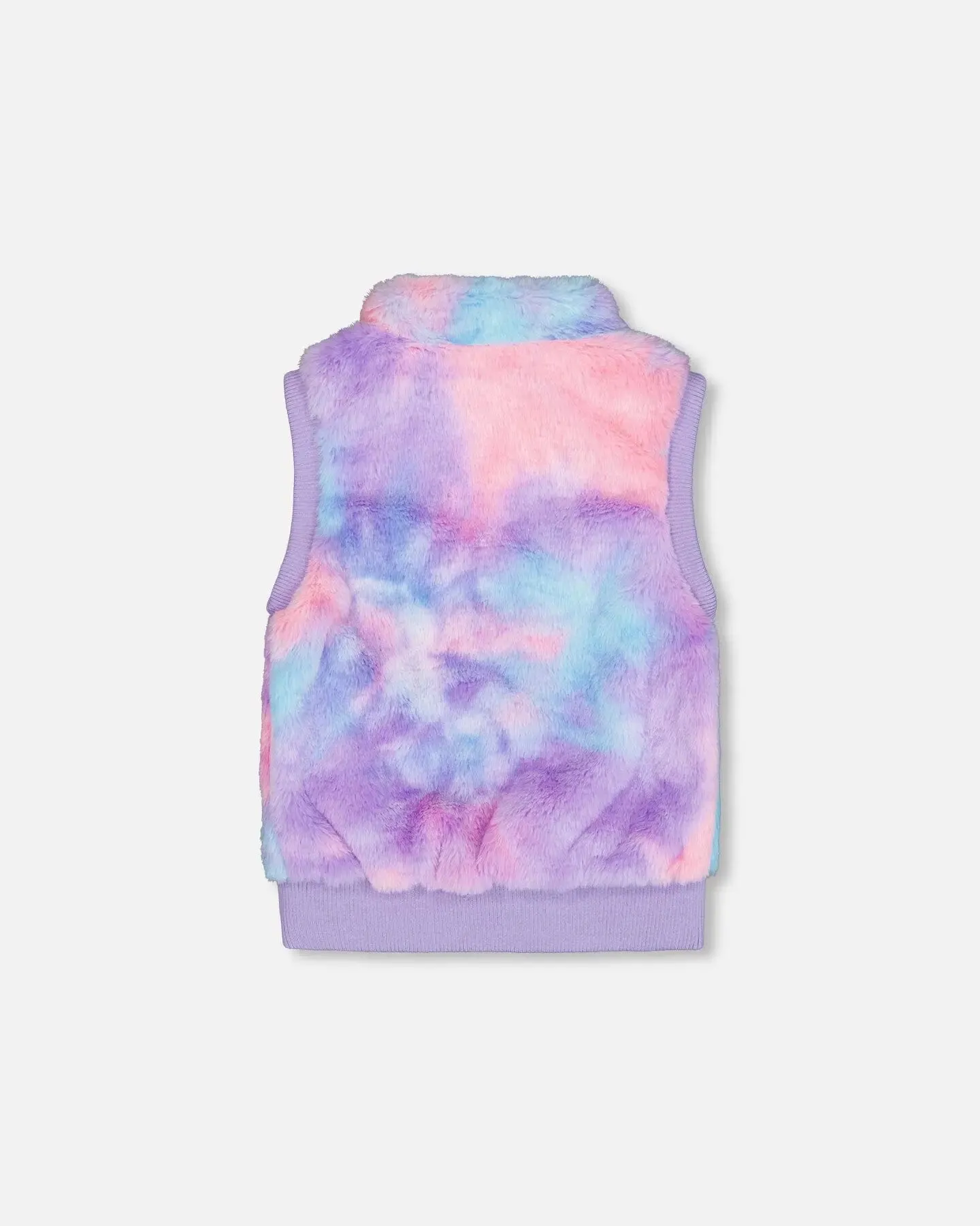 Faux Fur Sleeveless Vest Multicolor