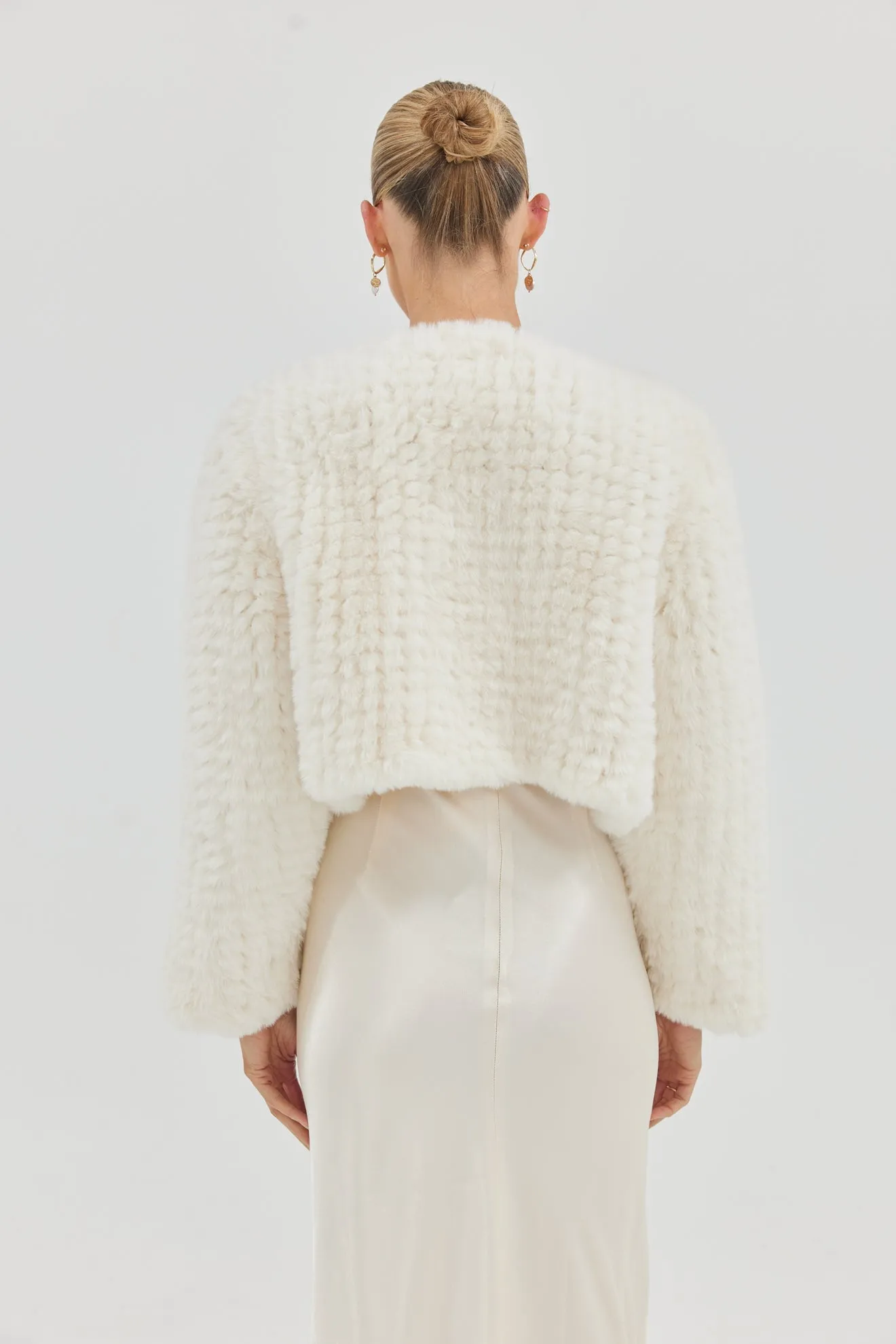 Faux Lola Crop Jacket - Ivory