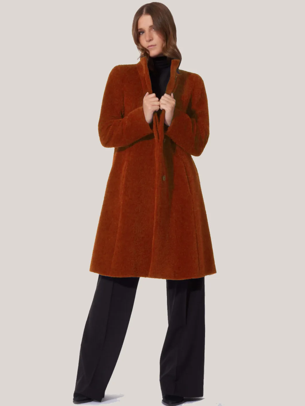 Flared Alpaca & Wool Coat 29001