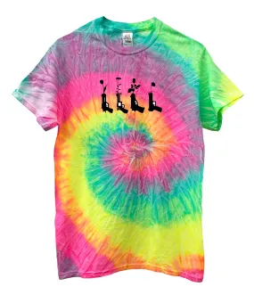 Flower Pistols Fluorescent Rainbow Tie-Dye Graphic Unisex Tee