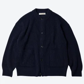 FrizmWorks Heavy Wool Round Cardigan - Indigo