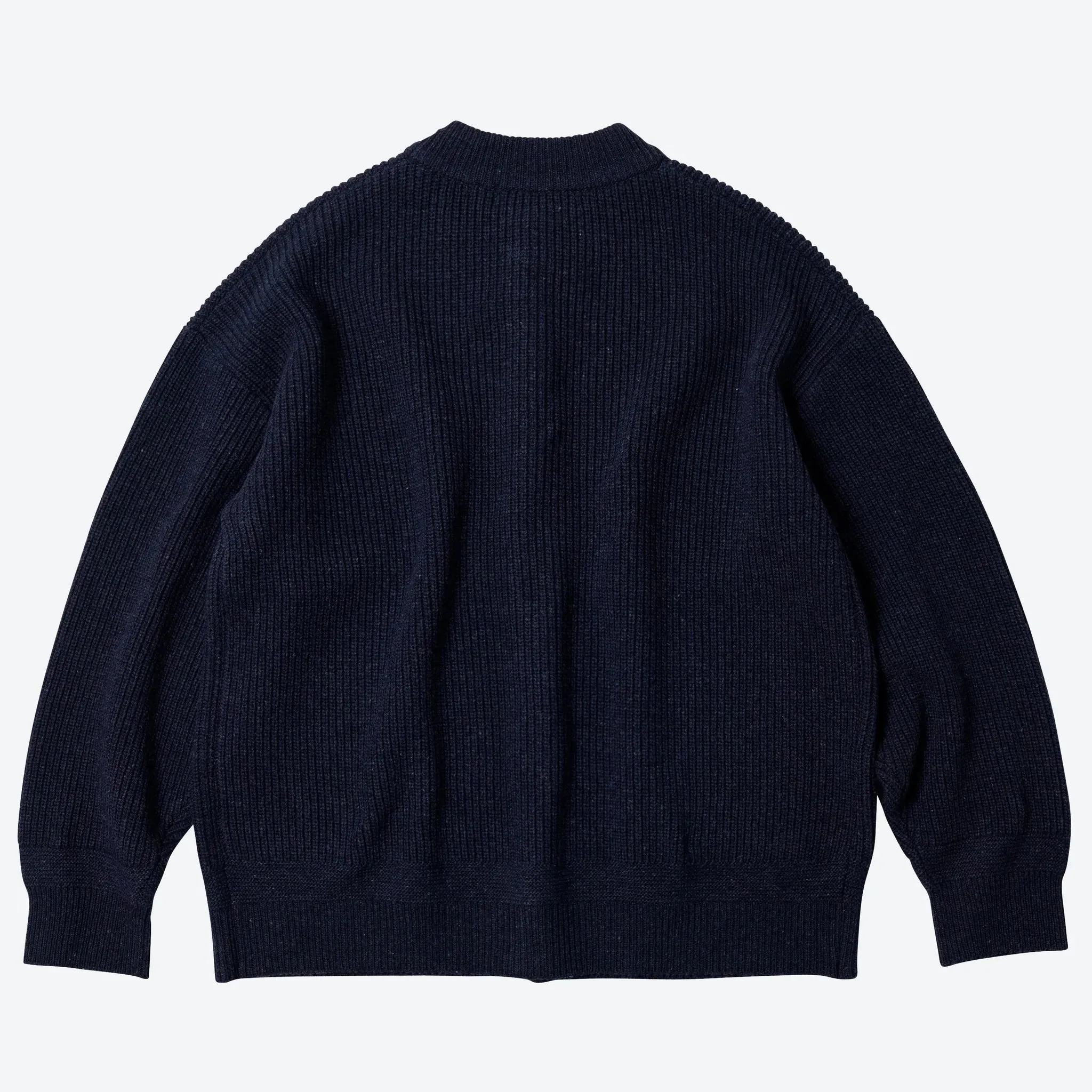 FrizmWorks Heavy Wool Round Cardigan - Indigo