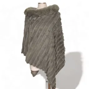 Fur Ribbed Poncho