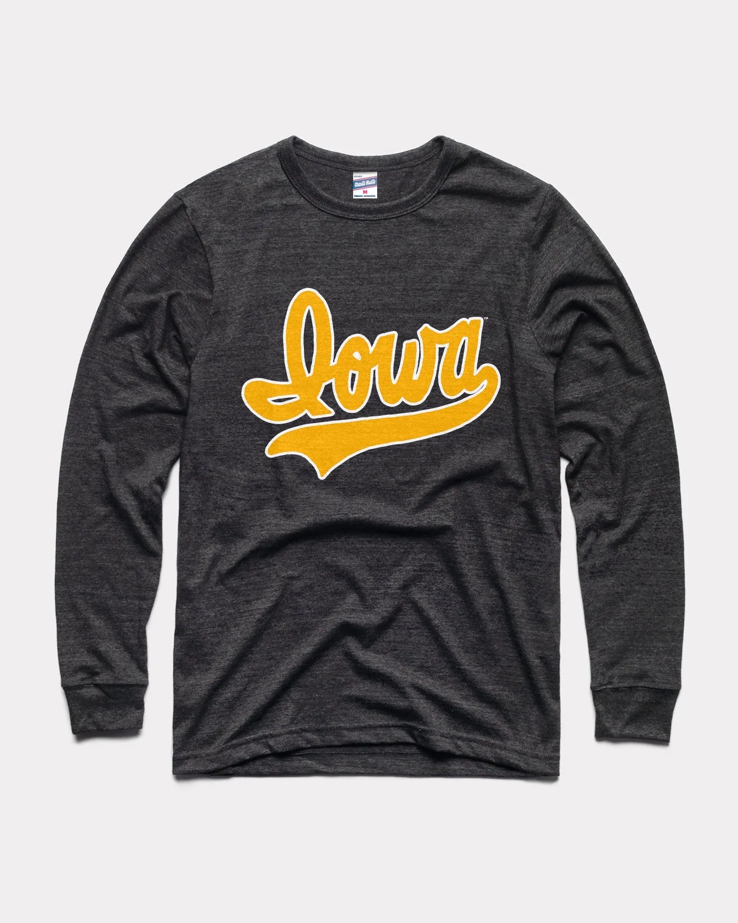 Iowa Gold Script Vintage Black Long Sleeve T-Shirt