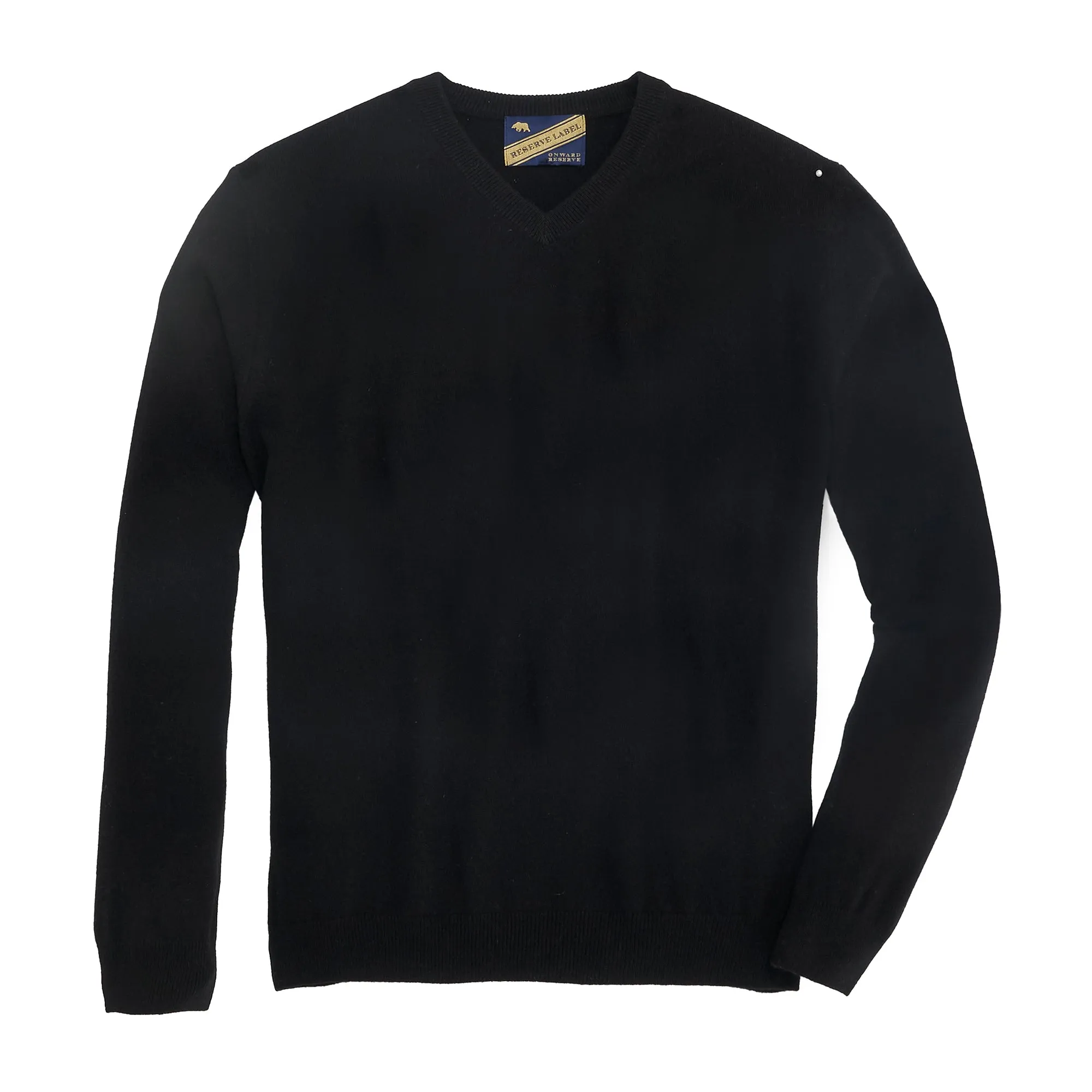 James Cashmere V Neck- Black