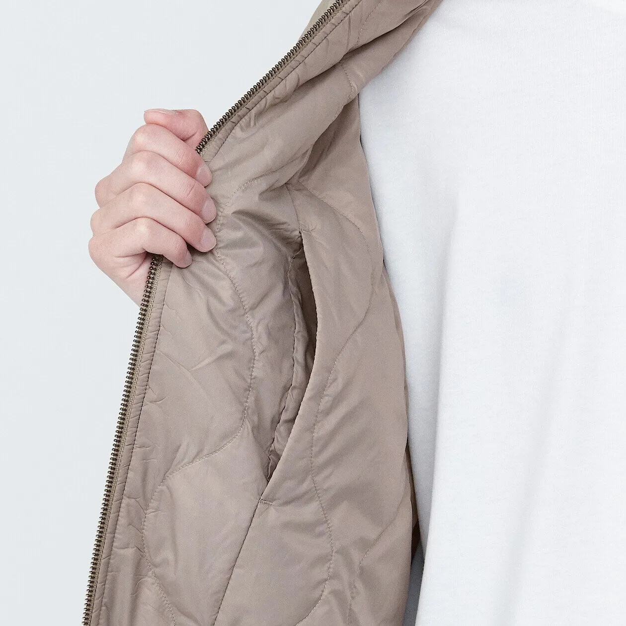 Kapok Blend Padded Bomber Jacket