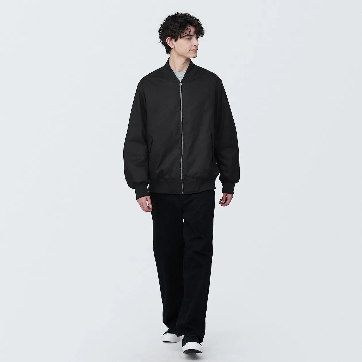 Kapok Blend Padded Bomber Jacket