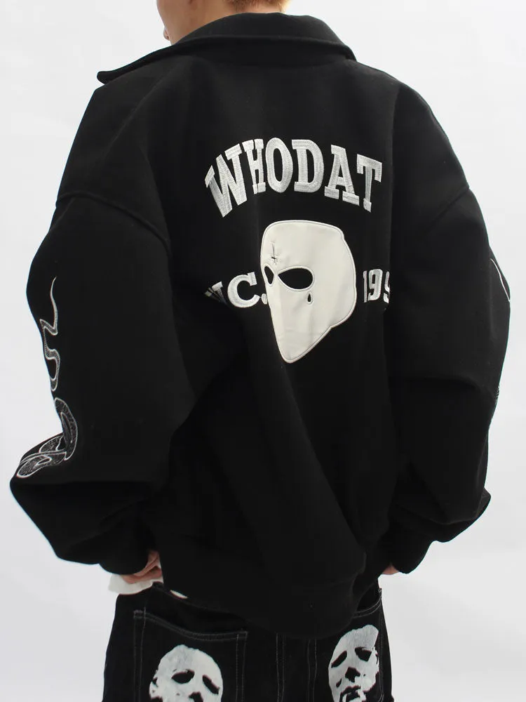 Varsity Jacket with Who Dat Print