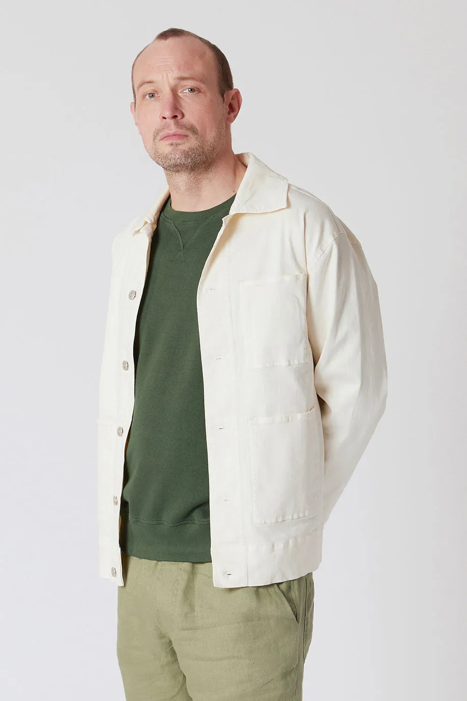 LARRY- Organic Cotton Jacket Off White