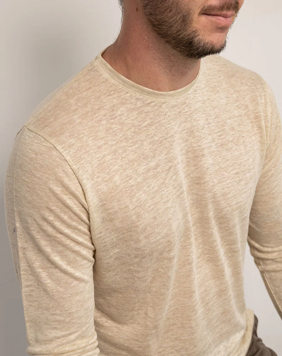 Linen Longsleeve T-Shirt beige - Men