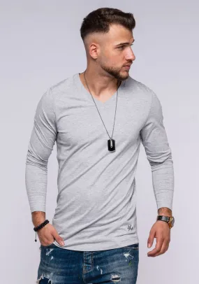 Longsleeve V-Neck INFINITY grau