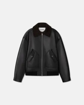 Lude - Bonded Shearling Jacket - Black/Brown