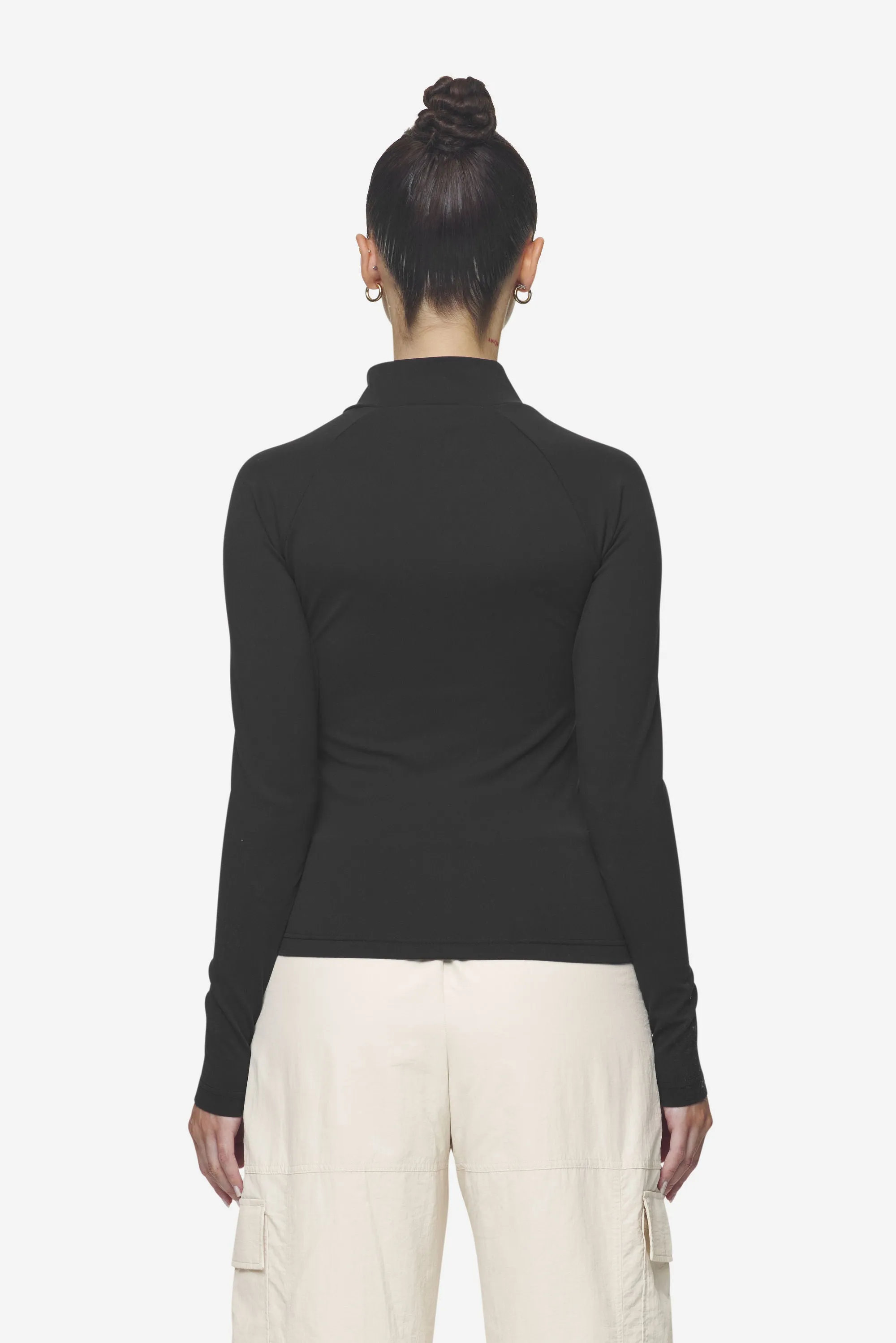 Maria Zip Longsleeve Black