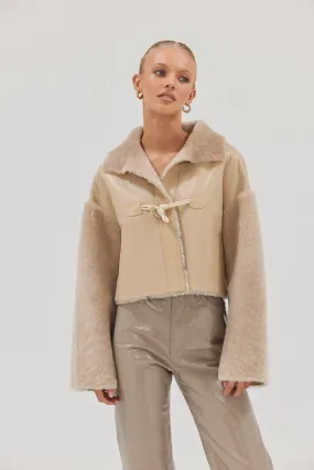 Mollie Faux Jacket - Beige