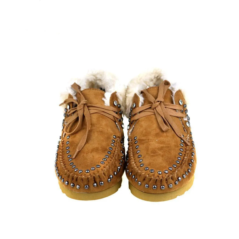 Montana West Western Style Studded Design Moccasins