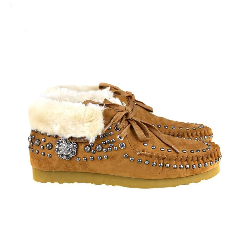 Montana West Western Style Studded Design Moccasins