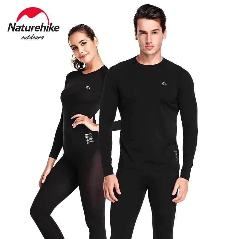 Naturehike Men Women Winter Quick Dry Anti-microbial Stretch Thermal Long Johns Polyester Thick Skiing Thermal Underwear Set