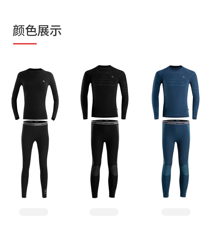 Naturehike Men Women Winter Quick Dry Anti-microbial Stretch Thermal Long Johns Polyester Thick Skiing Thermal Underwear Set