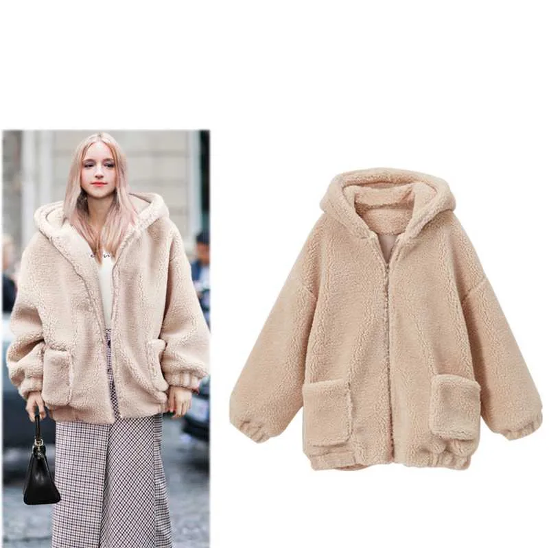 Oversized Faux Fur Teddy Bear Sherpa Coat