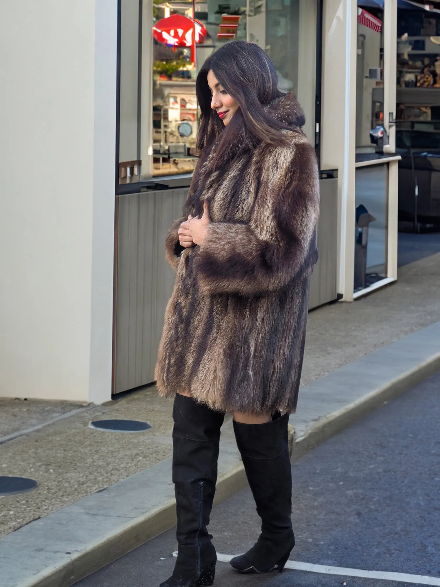 Raccoon Fur Coat Coats Made in Canada S/M