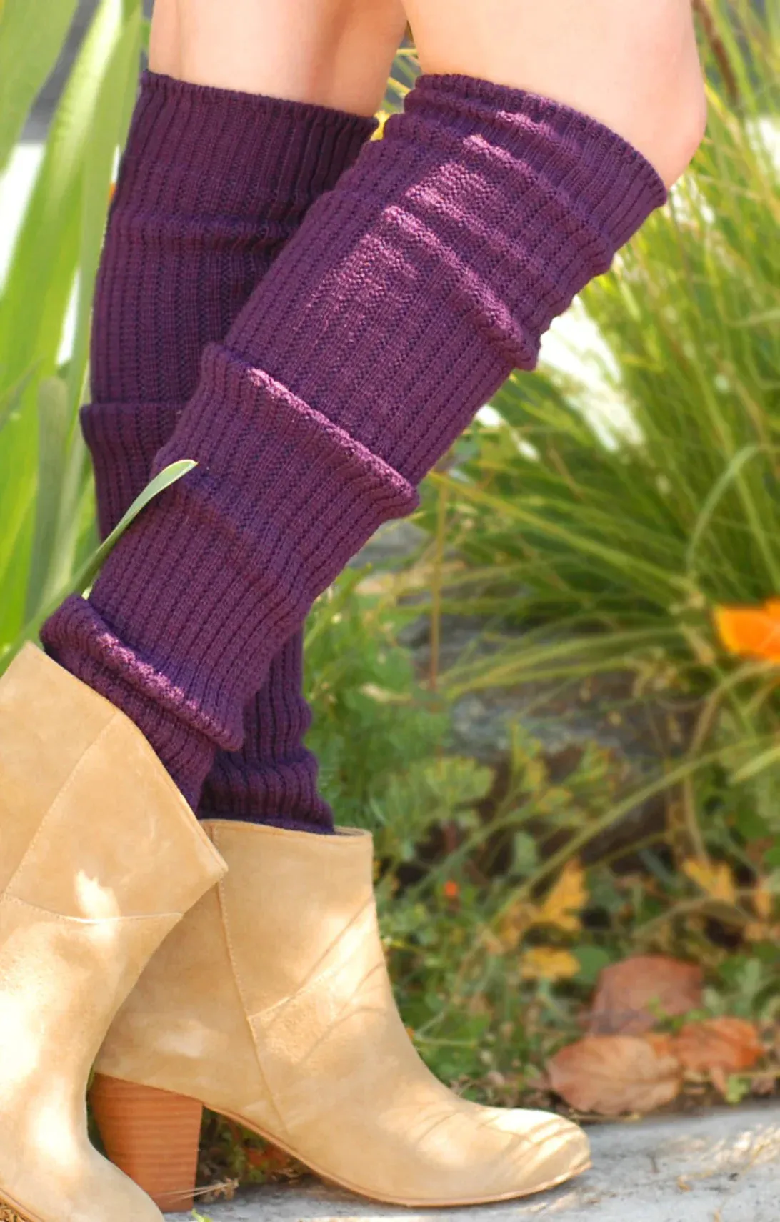 Red Scrunchy Over The Knee Lounge Wool Blend Socks