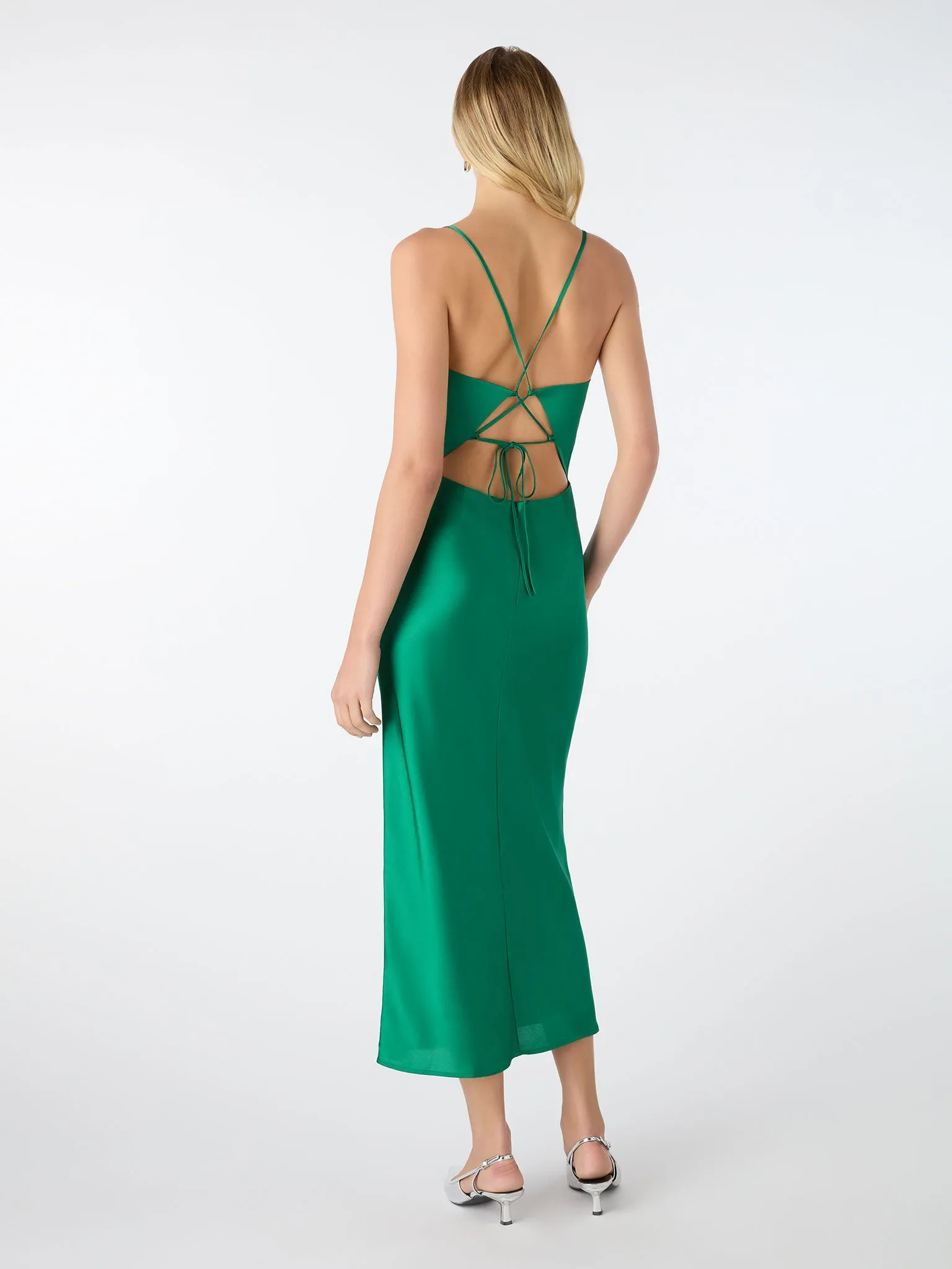 Riviera Midi Dress in Viridian Green