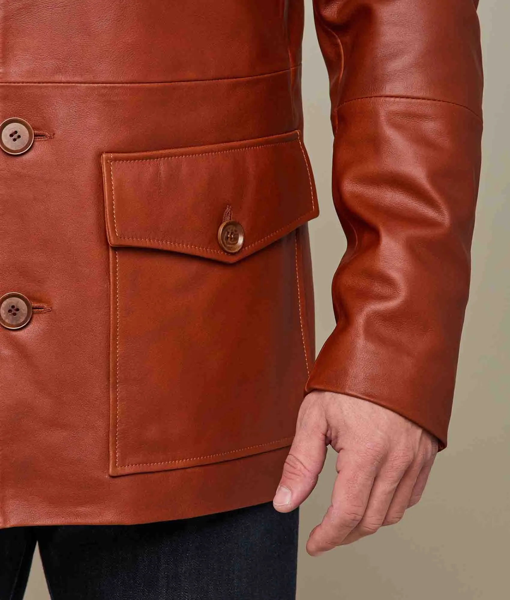 Safari Leather Jacket :: Cognac