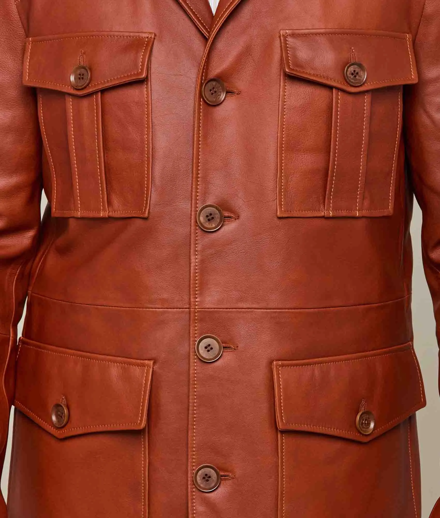 Safari Leather Jacket :: Cognac