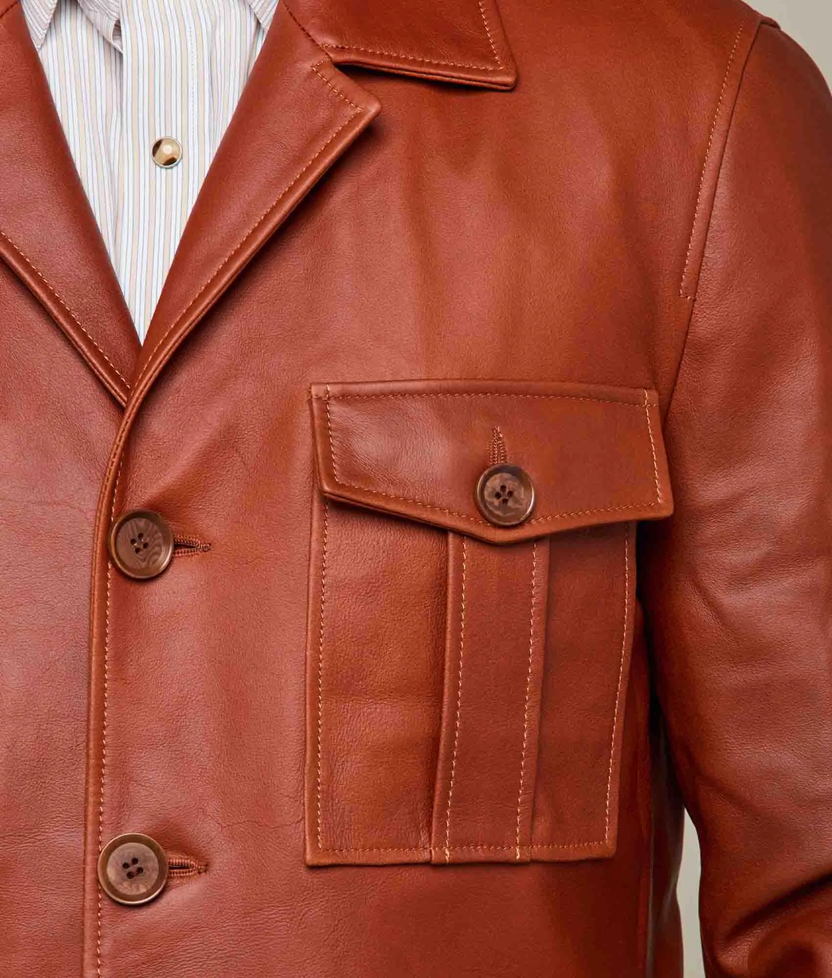 Safari Leather Jacket :: Cognac