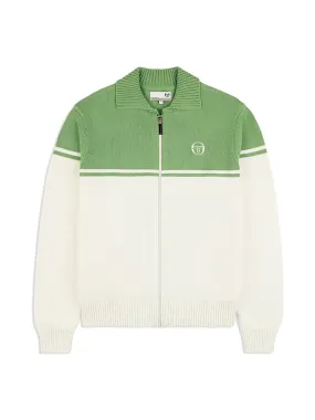 Sergio Tacchini Men's Donato Knitted Track Top Gardenia Jade Green