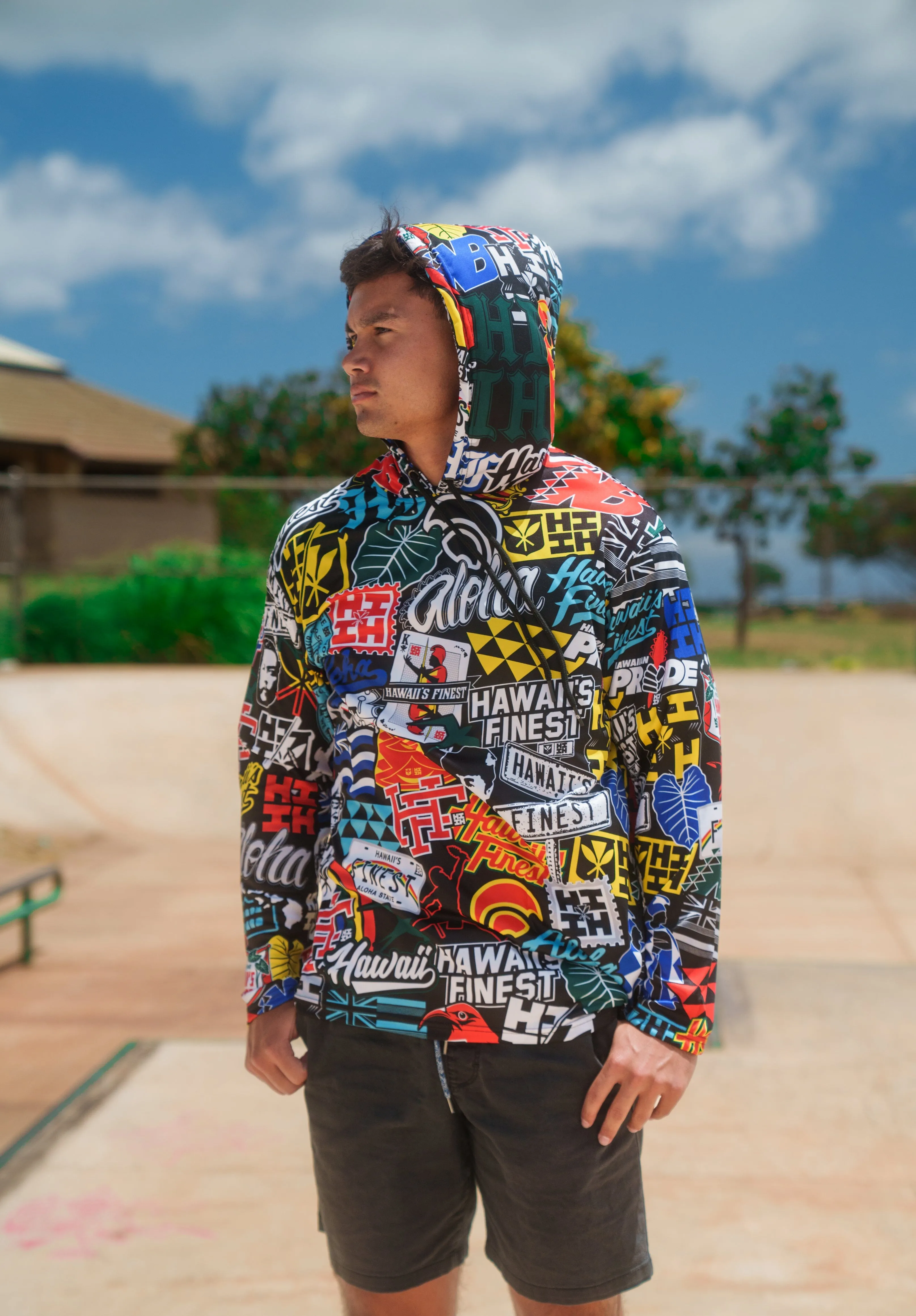 STICKERBOMB DRI-FIT LONGSLEEVE W/HOOD