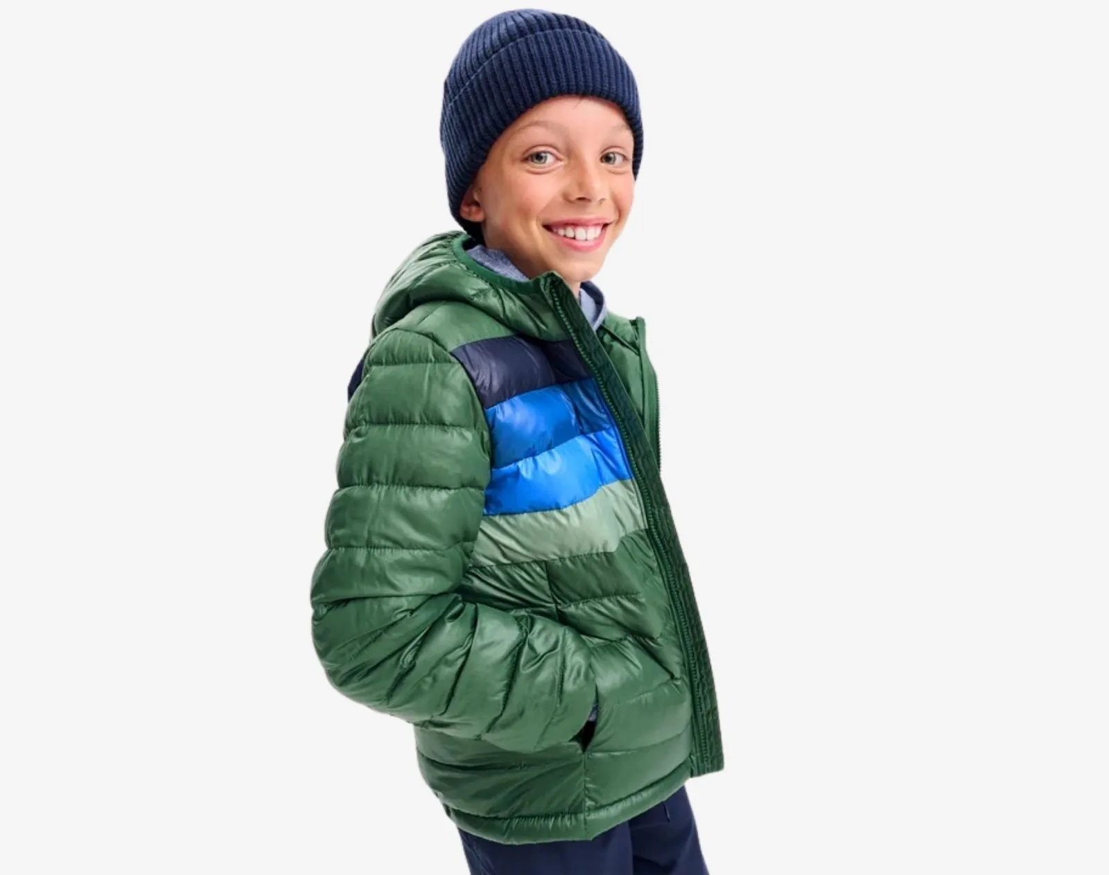 Striped Lightweight Puffer Jacket