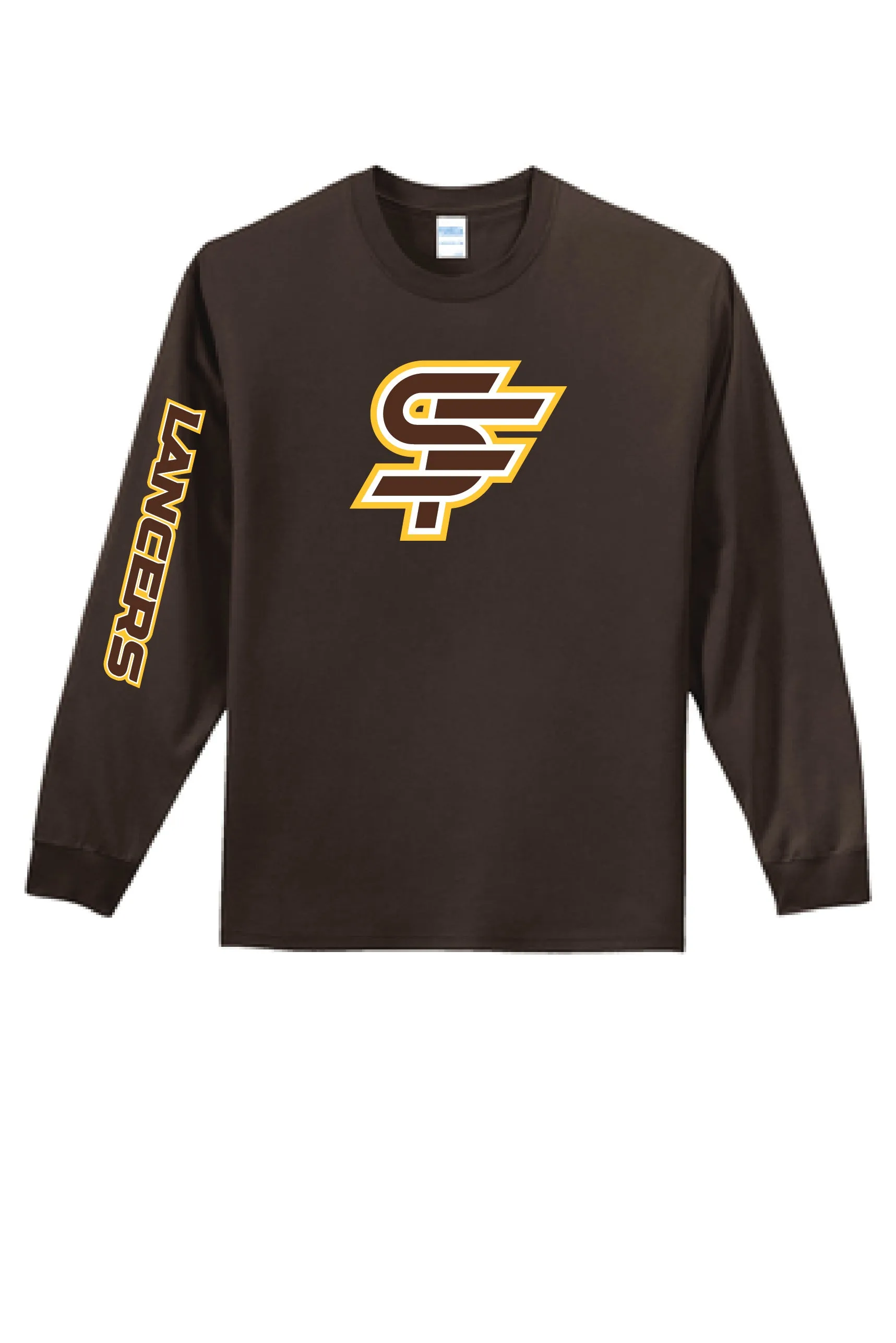 T-Shirt, SF LANCERS- Gold/Brown/White/ Logo, LONG Sleeve