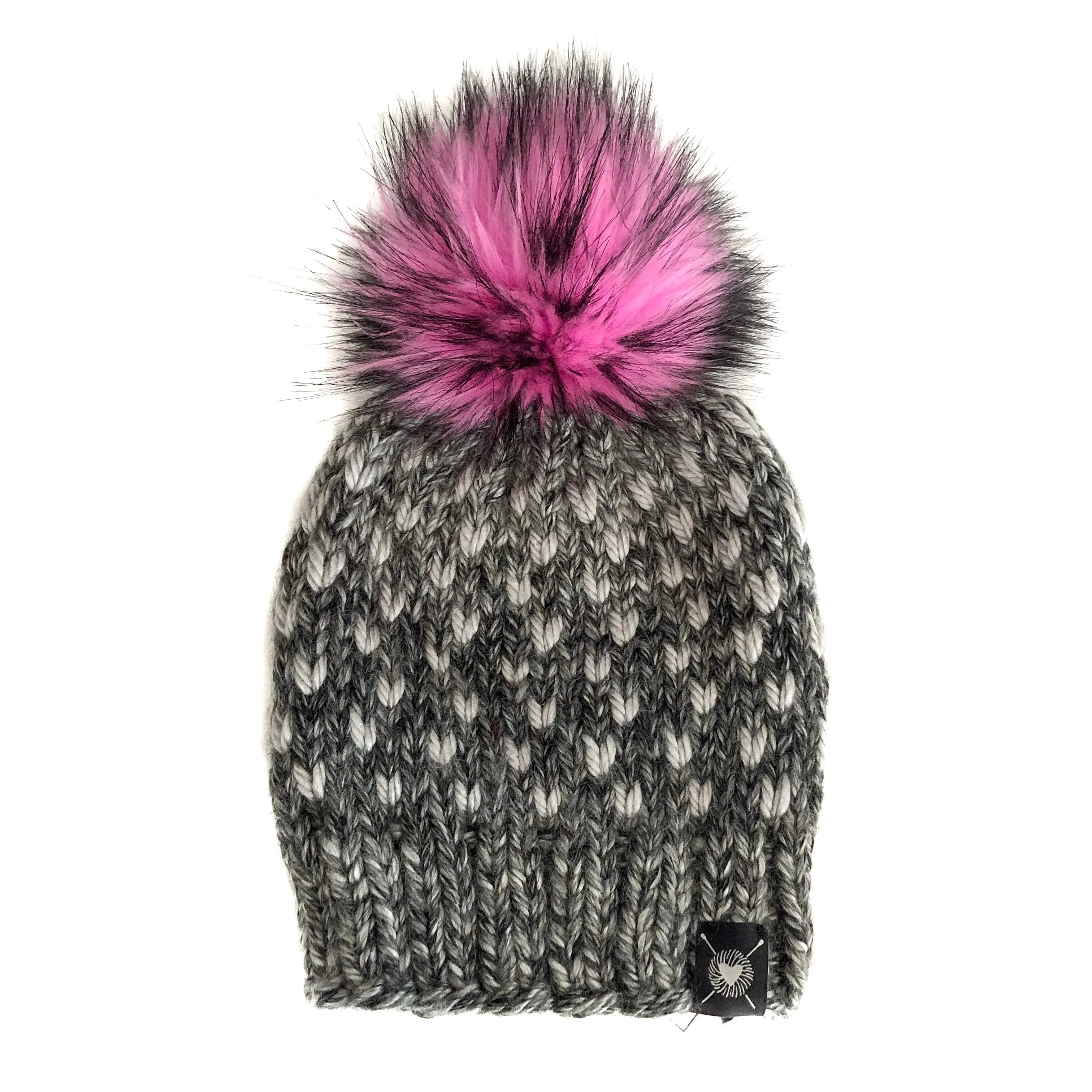 Tiny Hearts Faux Fur Pom-Pom Beanie in It's Electric(wool free) Baby/Youth